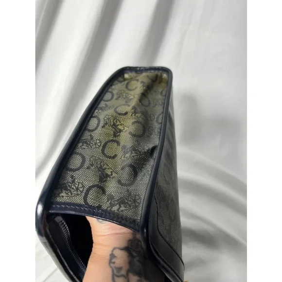 Celine Monogram Canvas Crossbody Clutch in Black and Brown with Gold Chain - Picture 16 of 16